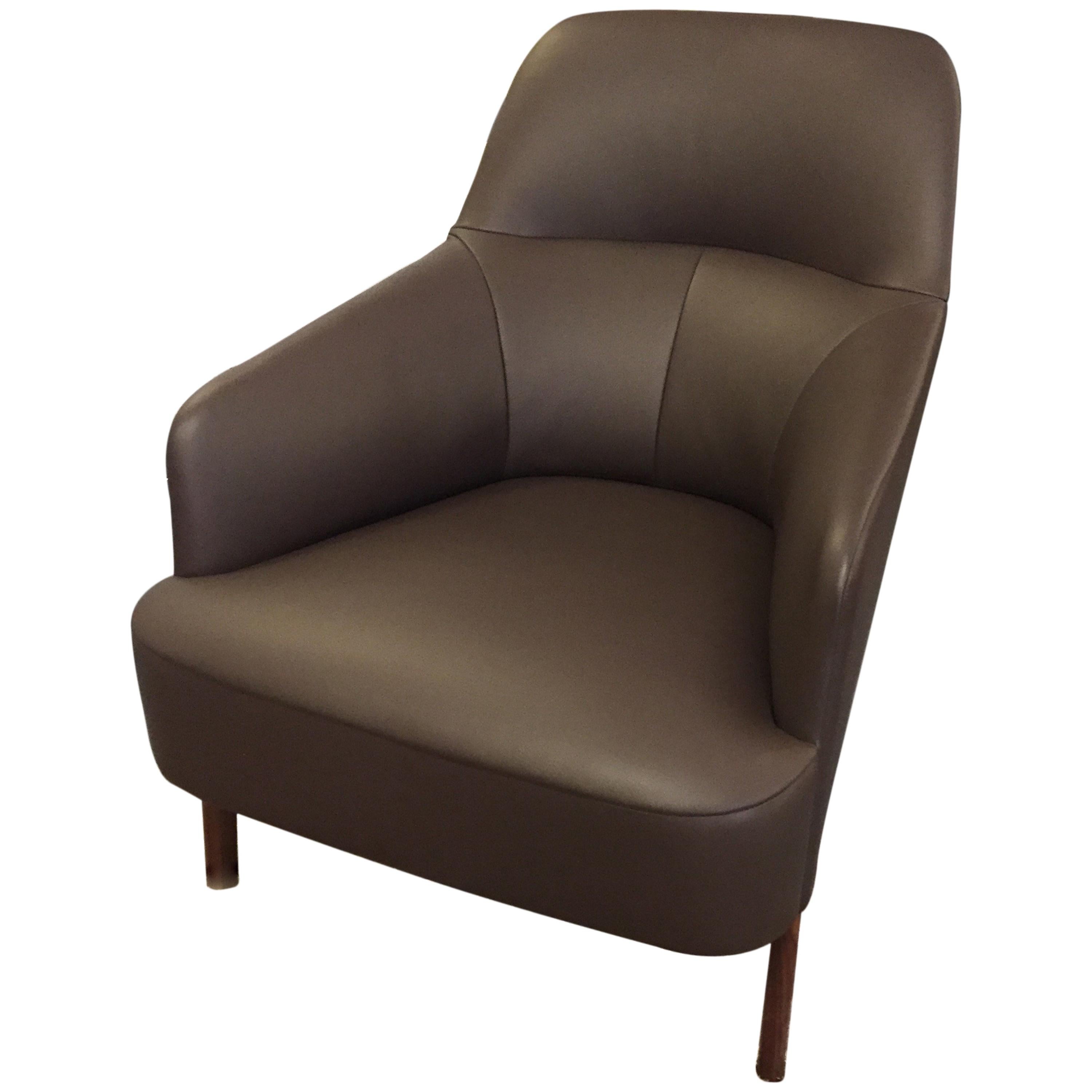 Wittmann Mono Brown Leather Lounge Armchair