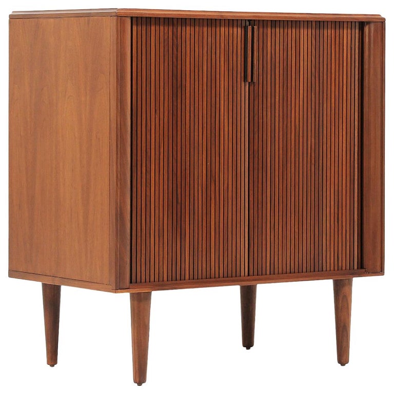 MidCentury Modern TambourDoor Walnut by Barzilay at 1stdibs