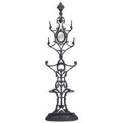 Very Decorative Cast Iron Hall Stand, French Signed Corneau Freres Charleville