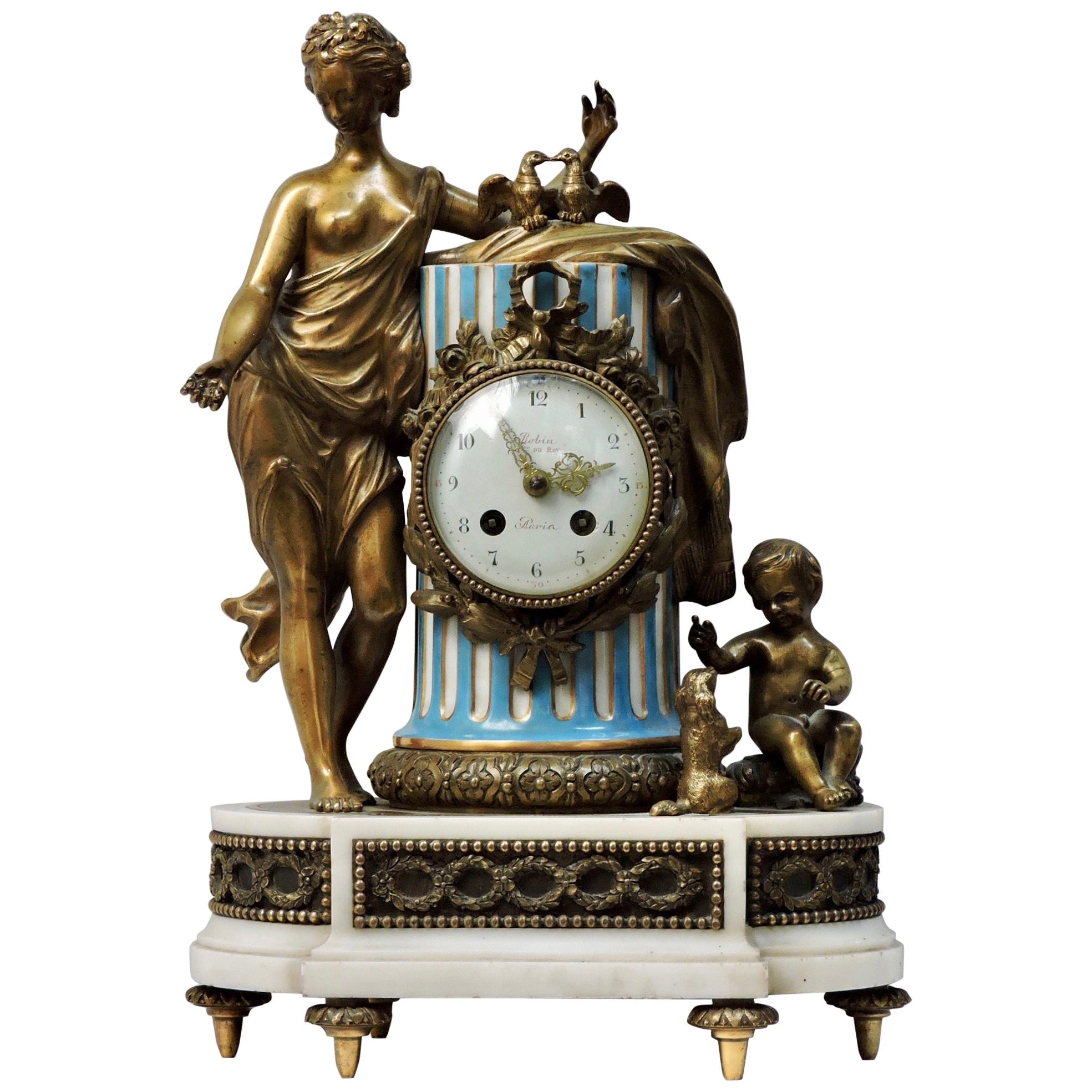 French 19th Century Ormolu and Sèvres Porcelain Clock