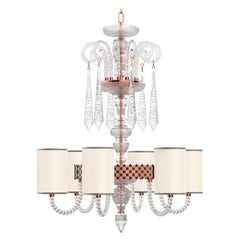 Diamante Sol Neoclassical Chandelier with Coloured Shades II, Mixed Metal Finish