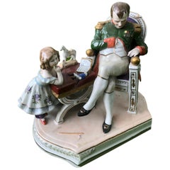 Scheibe Alsbach Porcelain Figures from Napoleon with Doughter: 'Papa Schläft'