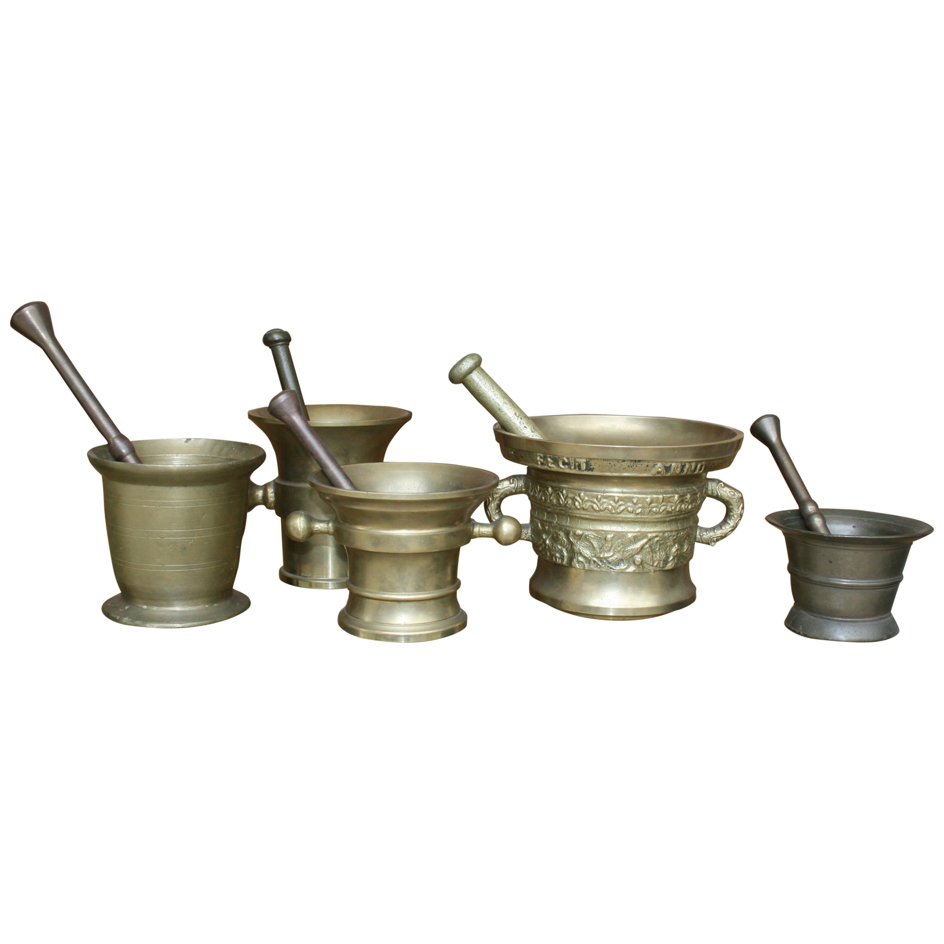 Germany Pharmacy Apothecary Mortar with Pestles, Set of 5