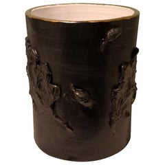 Country Style Pottery Vase Black Handmade Sofina Boutique Kitzbuehel