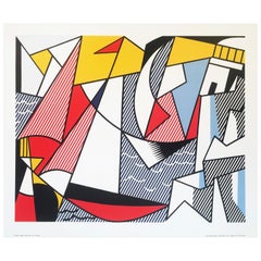 Roy Lichtenstein 'Sailboats / Leo Castelli' Rare Original 1973 Poster Print