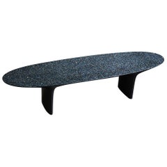 Flotsam, Black Cast Recycled Ocean Plastic Terrazzo Bench Seat by Brodie Neill