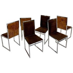 Set of 6 chairs in Style of Willy Rizzo
