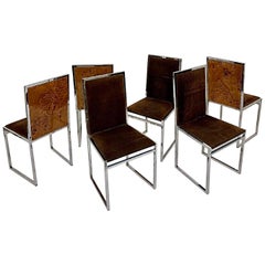 Set di 6 sedie in stile Willy Rizzo