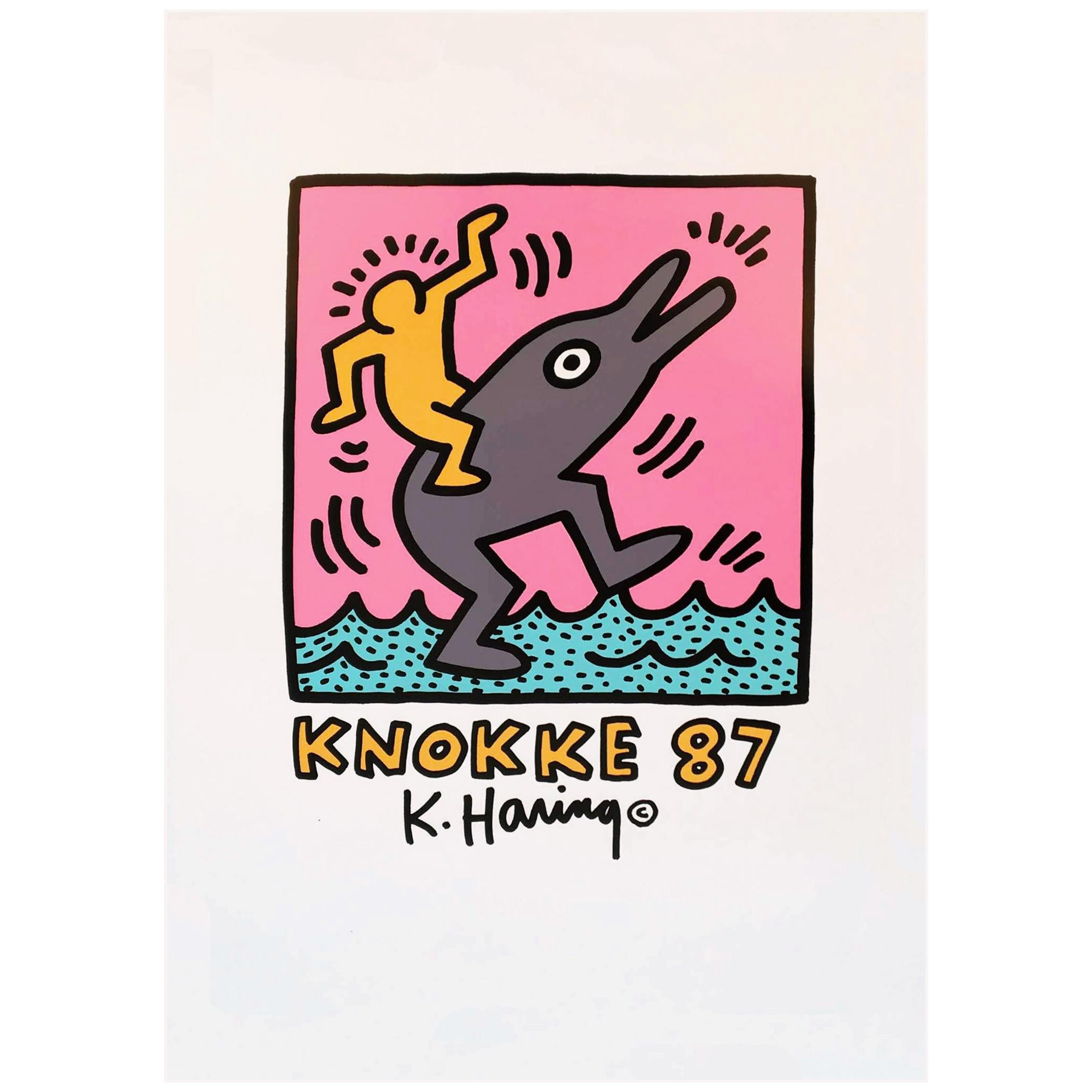 Keith Haring 'Casino Knokke' Rare Original 1987 Poster Print on Fine Paper For Sale