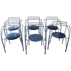 Used 6 Armchairs Pascal Mourgue Model Silver Moon Edition Fermob