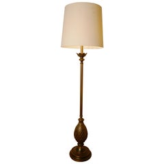 Antique Floor Lamp, Brass Standard Lamp