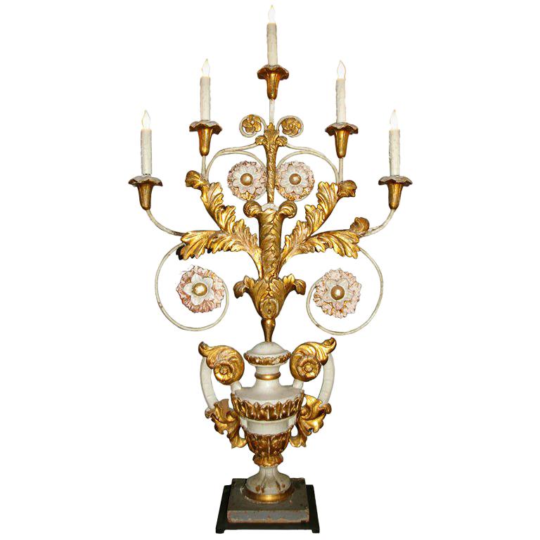 Kandelaber-Tischlampe aus dem 19. Jahrhundert