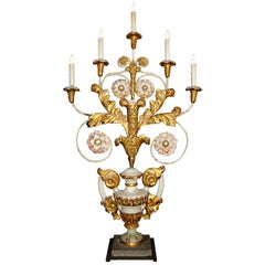 Antique 19th Century Candelabra Table Lamp