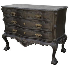 19th Century French Ebonized Chest of Drawers with Its Original Patina, 1890s