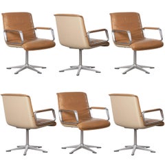Delta Design Programm 2000 Set Stühle in gepolstertem Leder für Wilkhahn
