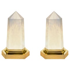 Obeliskenleuchten aus Bergkristall von Phoenix