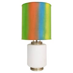 Used White Encased Glass Table Lamp by Stilnovo with Three-Lighting Options, Italy