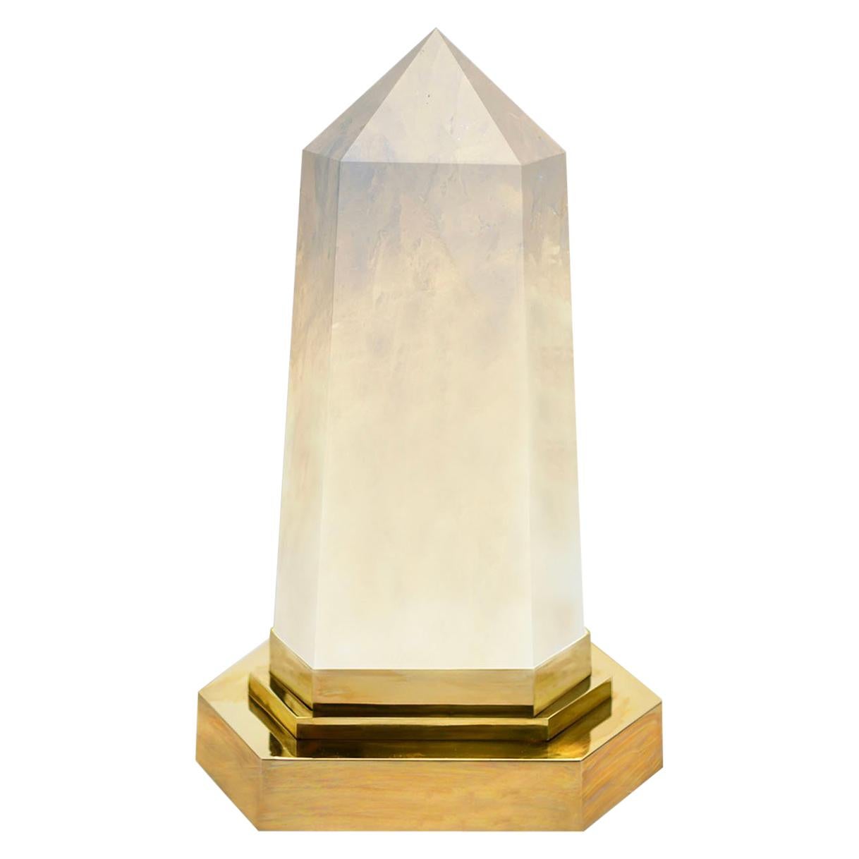 Rock Crystal Obelisk Light by Phoenix For Sale