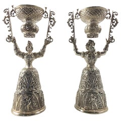Antique 19th Century Pair of Silver Wager Cups