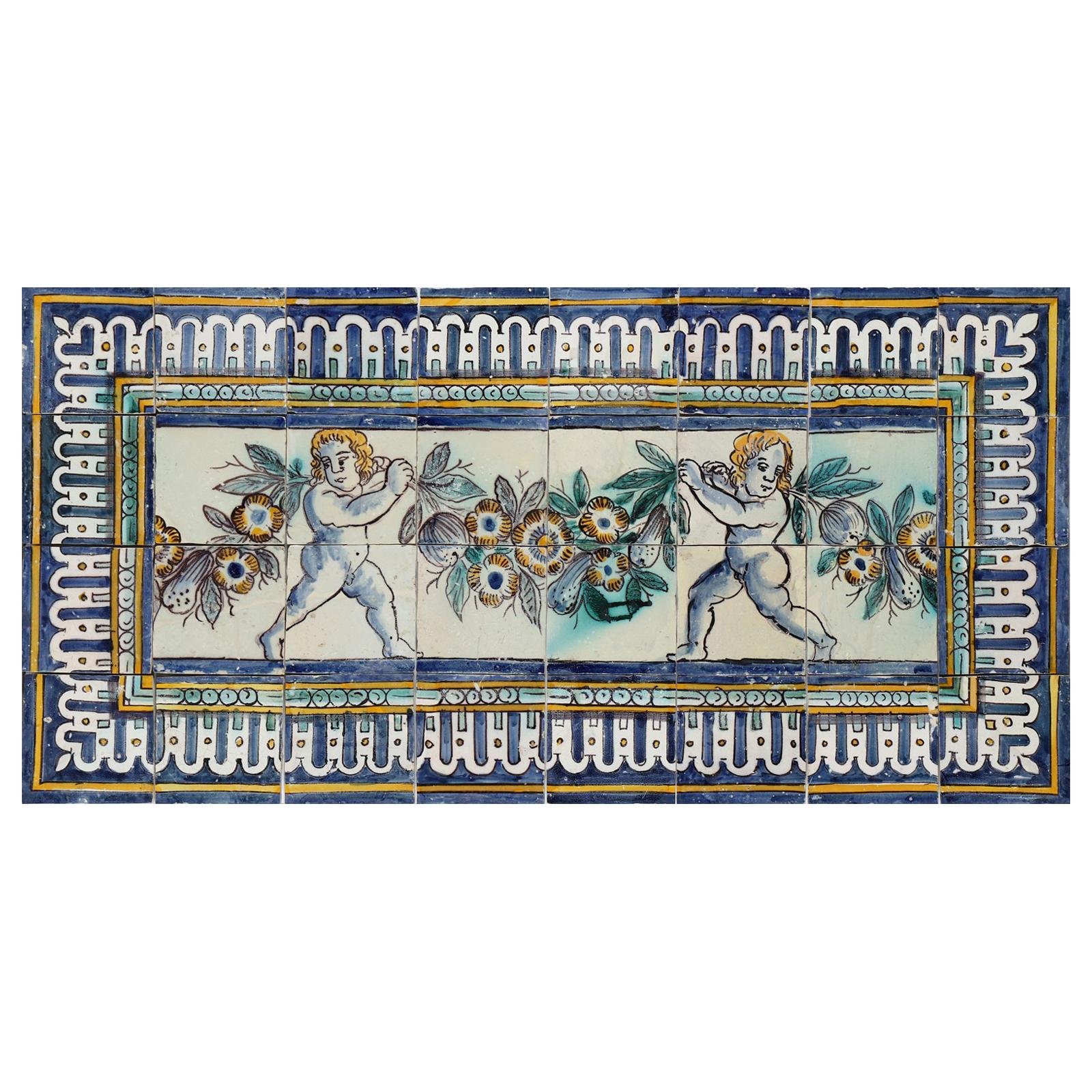 17th Century Portuguese Azulejos with Angels