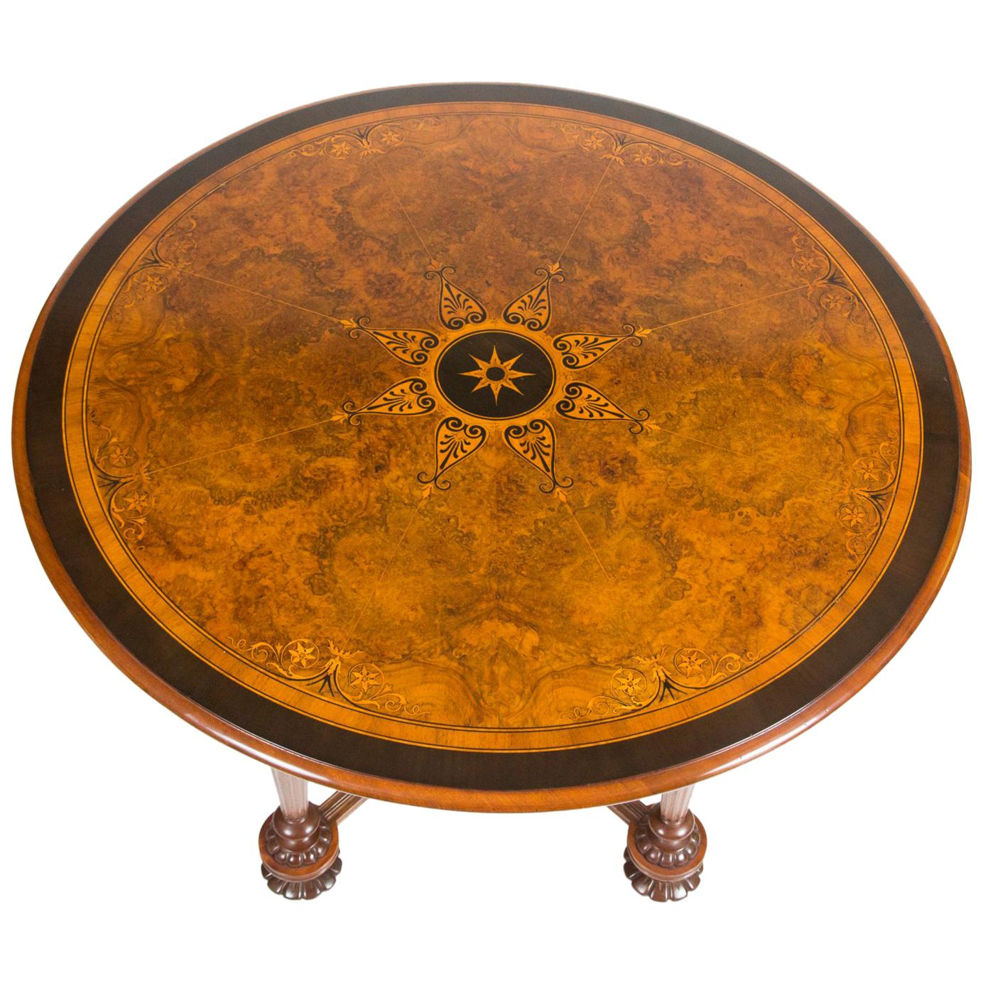 Circular Table Inlaid with Classical Motifs For Sale