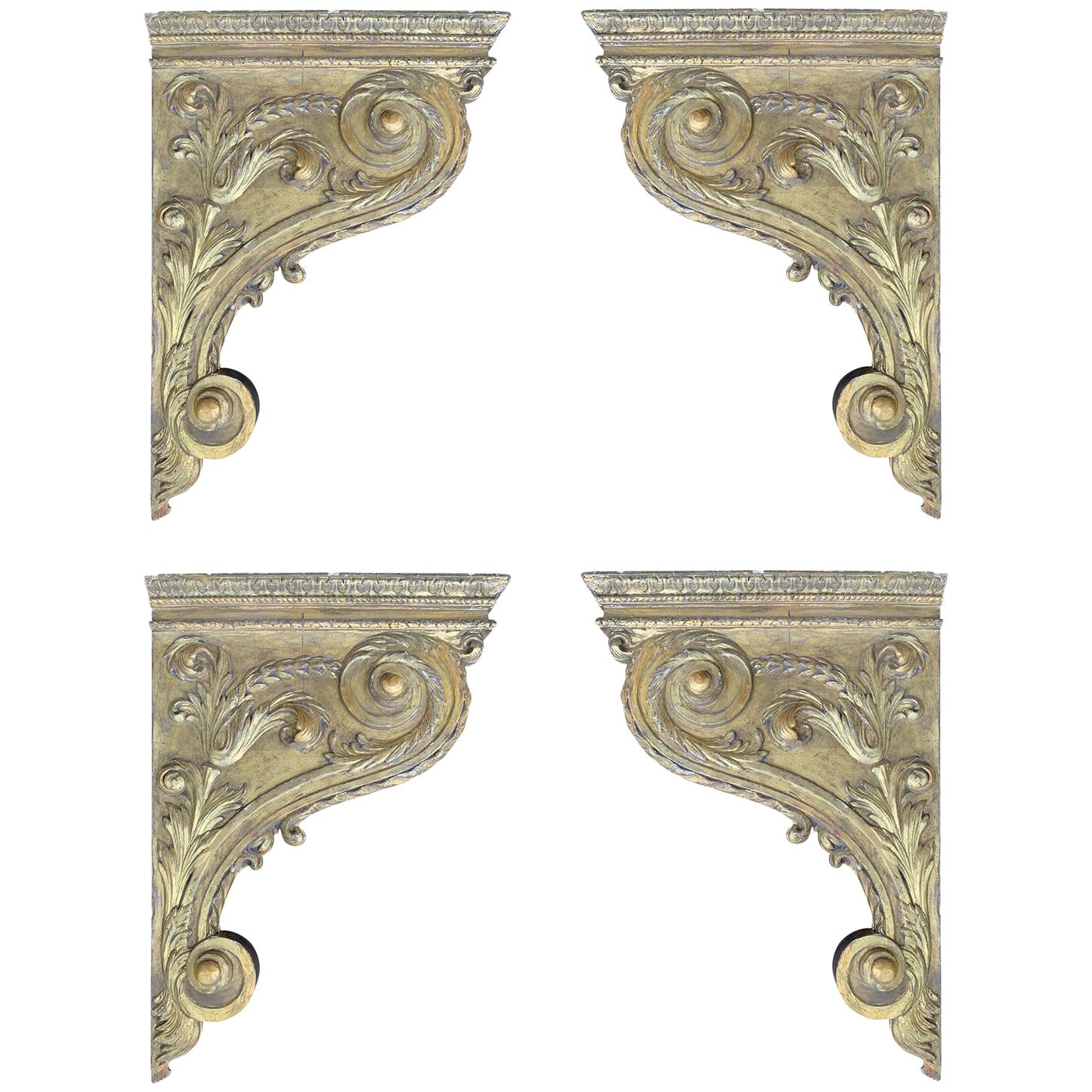 Set of Four 18th Century French Giltwood Corbels / Brackets