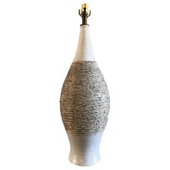 Monumental "Scratch" Pattern Ceramic Table Lamp by David Cressey