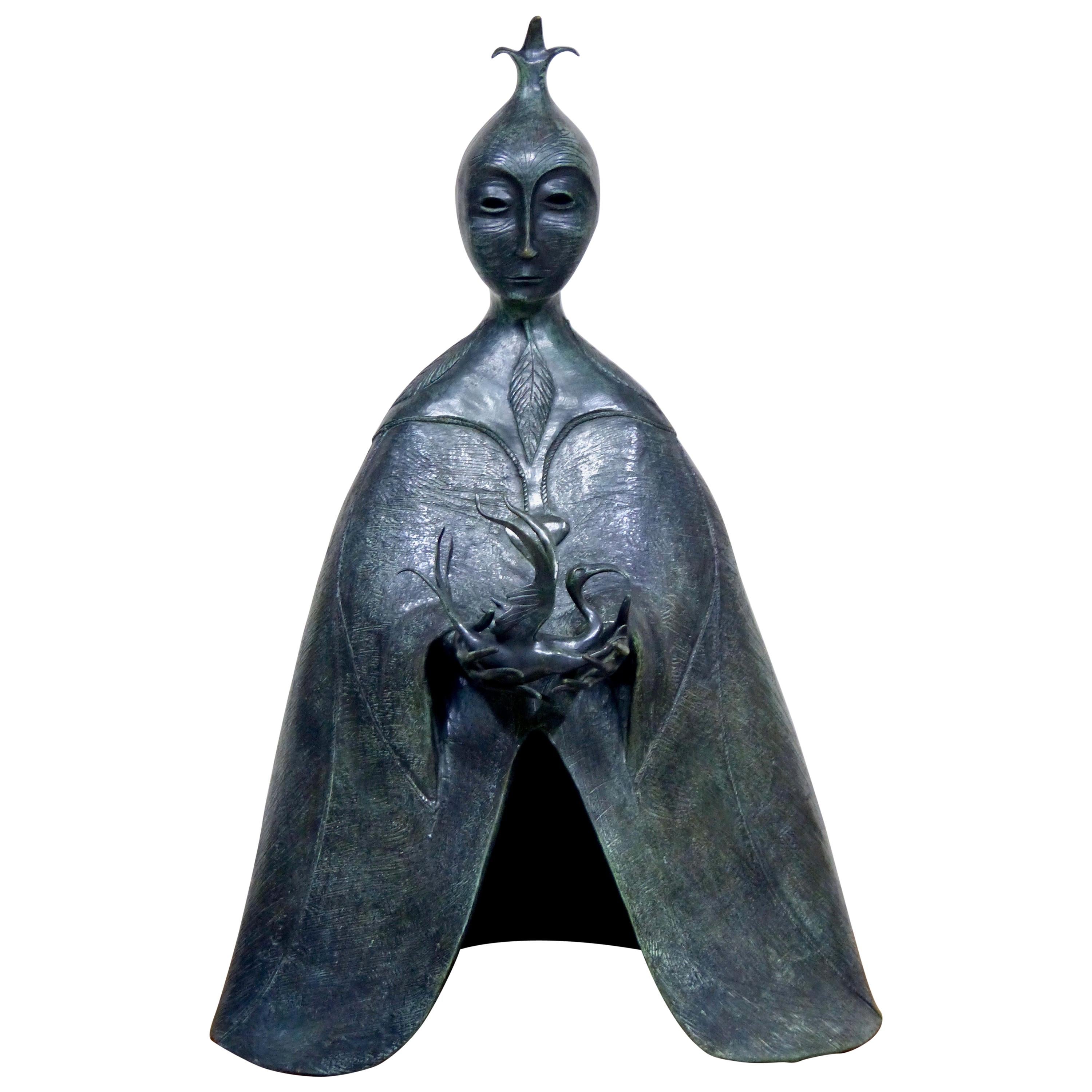 La Dragoneza Surrealism Bronze Sculpture by Leonora Carrington, 2010 Ed. 8/10 For Sale