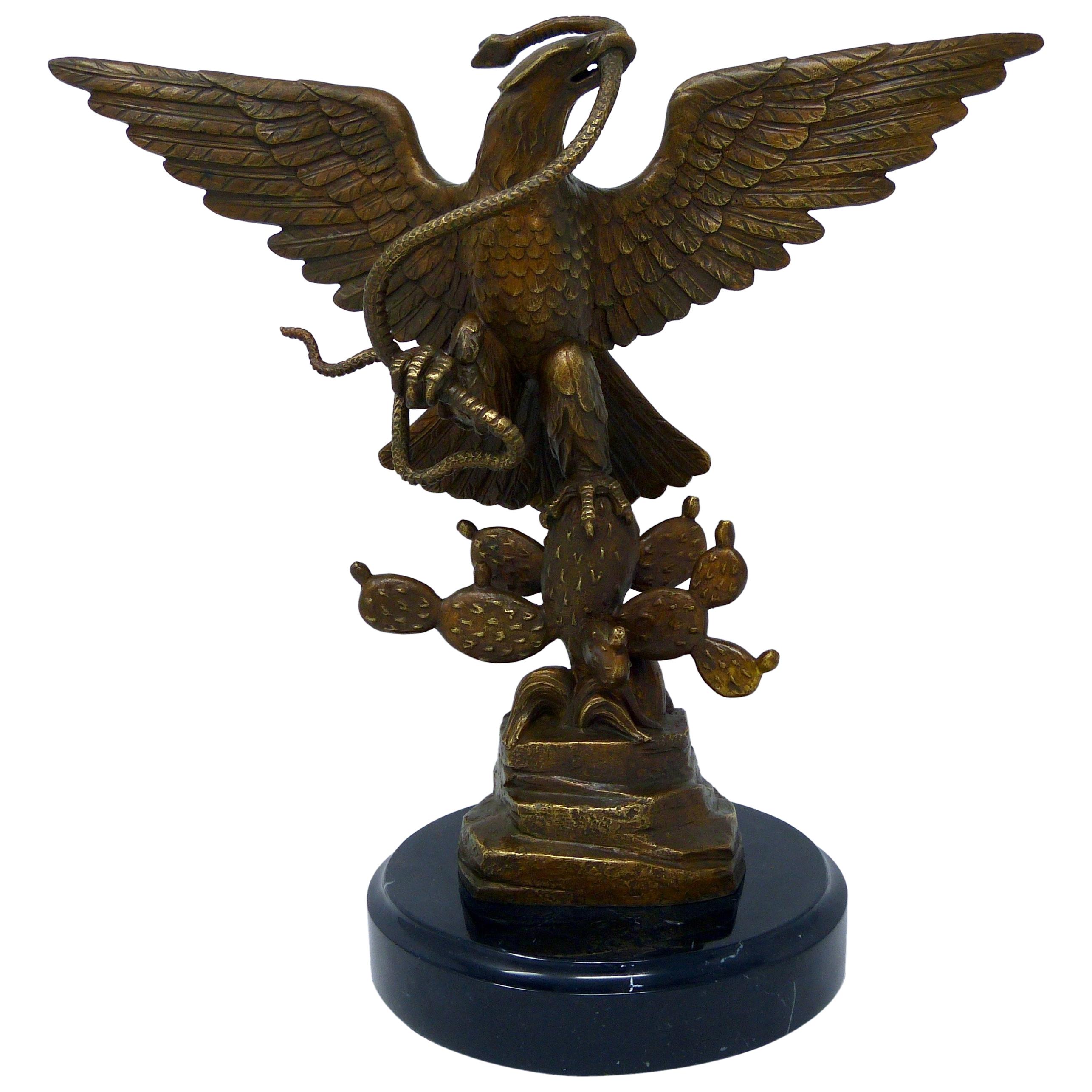 Mexico Republican Emblem Bronze Eagle Signed Carlos Espino Limited Edition For Sale