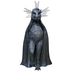 Gato De La Noche 'Night Cat' Surrealism Bronze Sculpture By Leonora Carrington