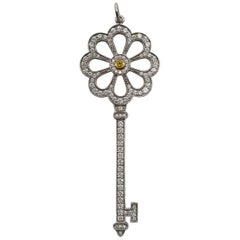 Tiffany & Co. Platinum 18-Carat Gold Diamond Bloom Key Pendant