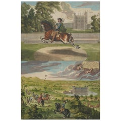 Pair of Lucas Vorsterman Colored Etching "the art of riding a horse"