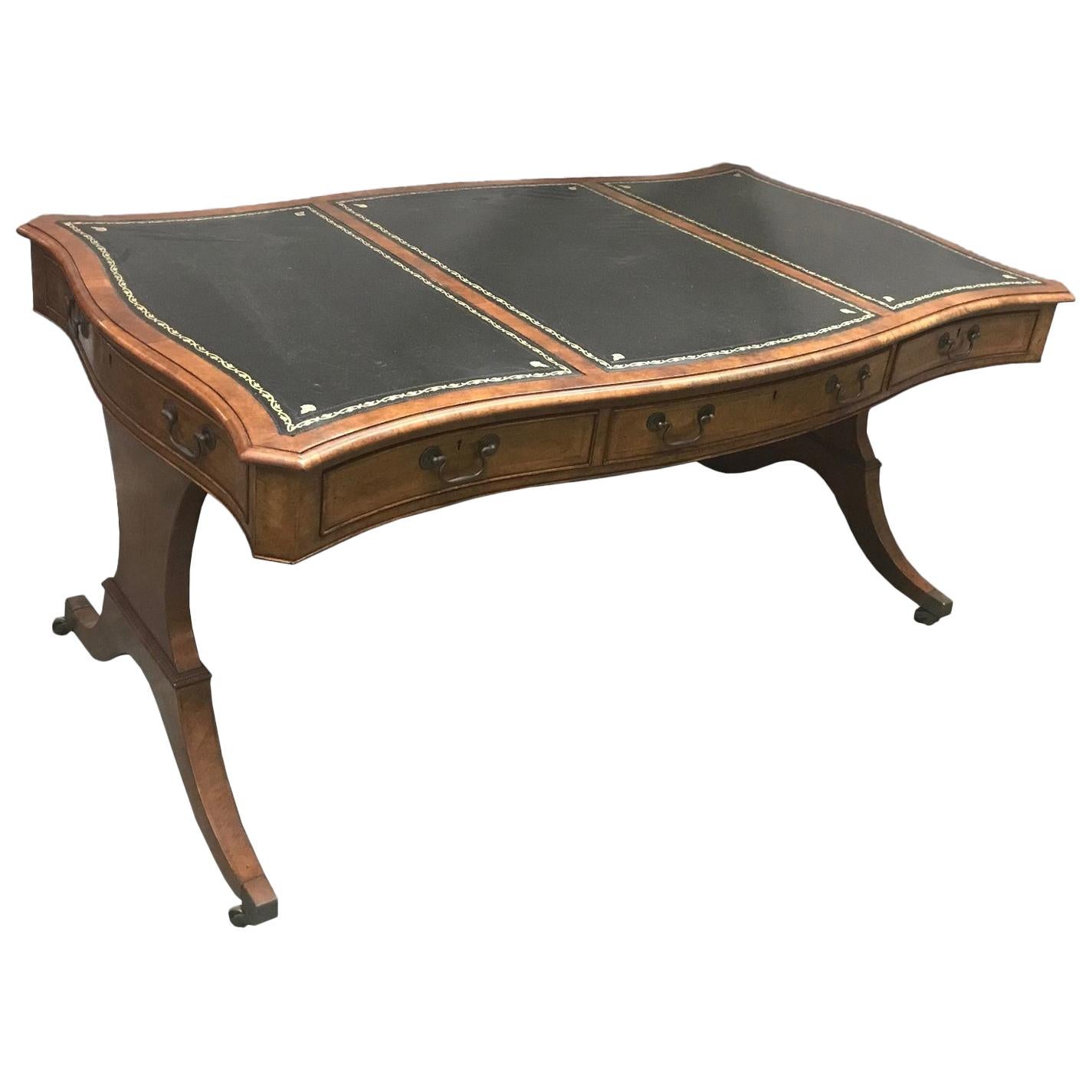 English George III Style Mahogany Desk, 19th Century