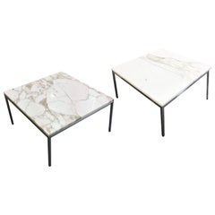 Knoll-Attributed White Marble-Top Side Table
