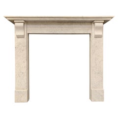 Antique Edwardian Carrara Marble Corbel Fireplace Surround