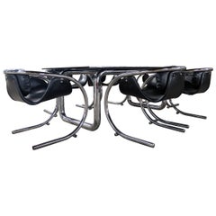 Very Rare Tubular Chrome Dining Set by Byron Botker