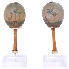 Pair of Vintage Painted Cuban Maracas