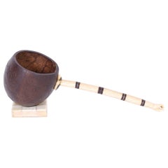 19th Century Coconut Ladle with Carvings