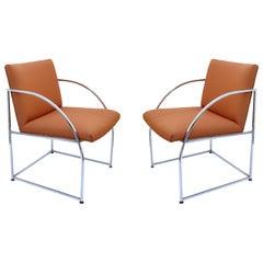 Chrome-Framed Pair of Chairs by Milo Baughman for Thayer Coggin