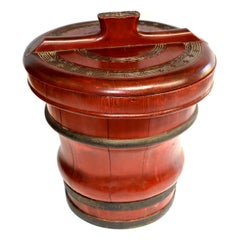 Antique Chinese Wedding Basket Bucket