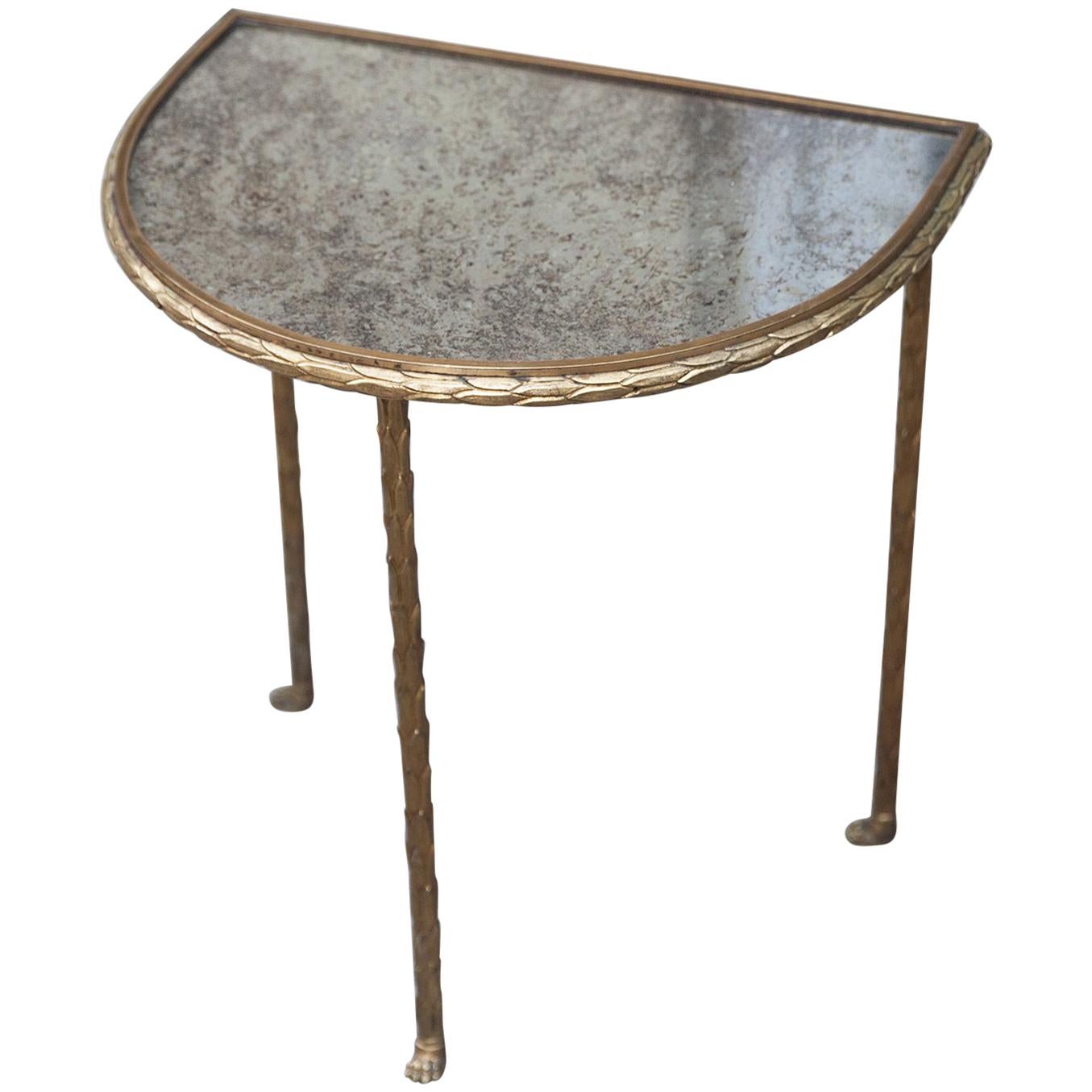 Maison Bagues Elegant Gilt Bronze Side Table France, 1940