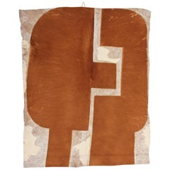 Pierre Székely "Le Couple" Cow Skin Tapestry Unique Original Piece, 1978