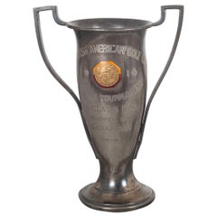 Antique Silver Plated or Enameled or Brass Trophy, circa 1914