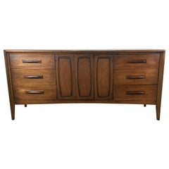 Classic Mid-Century Modern Walnut 9-Drawer Dresser by Broyhill Premier
