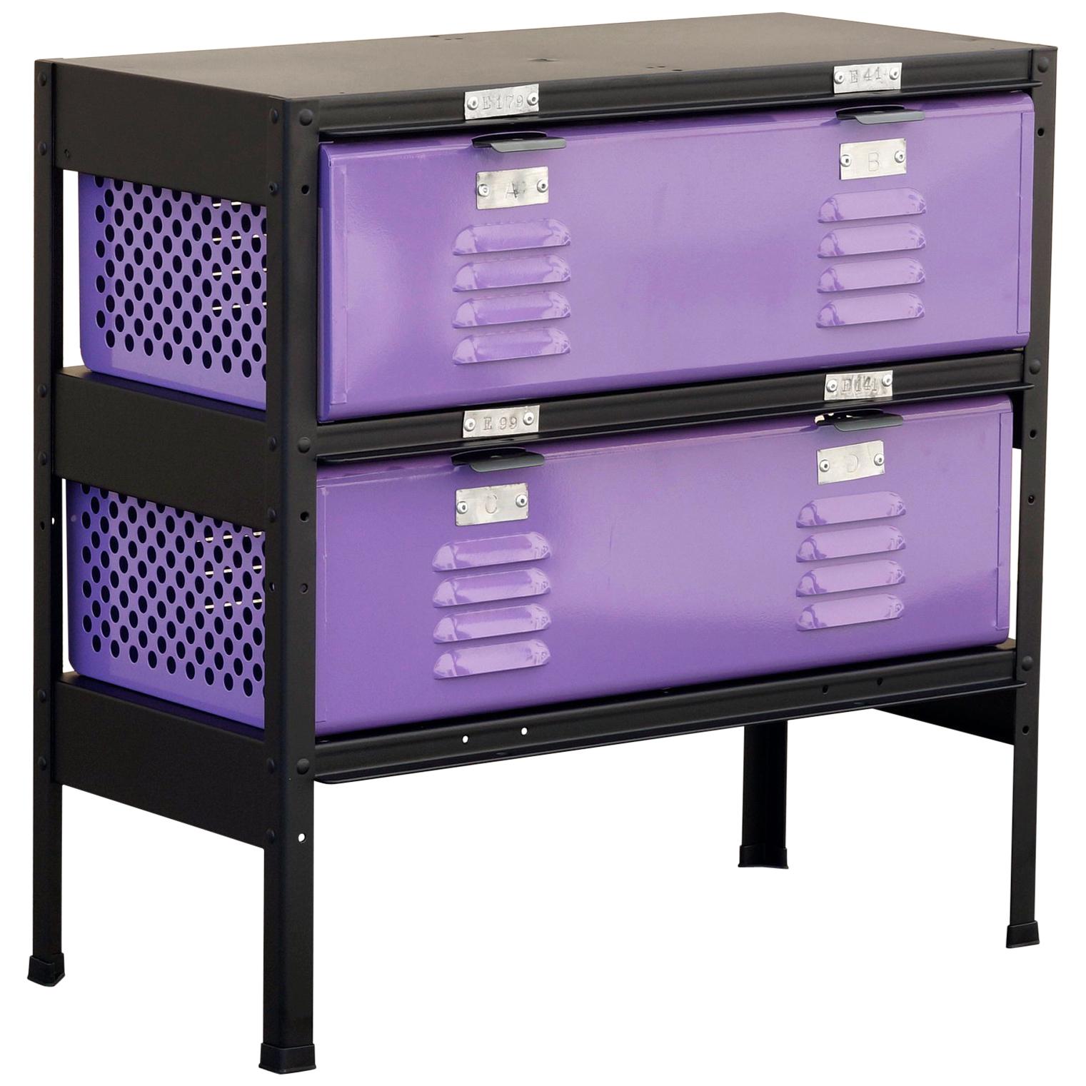 2 x 2 Locker Basket Unit in Lilac, Vintage Inspired/ Newly Fabricated to Order For Sale