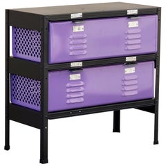 2 x 2 Locker Basket Unit in Lilac, Vintage Inspired/ Newly Fabricated to Order