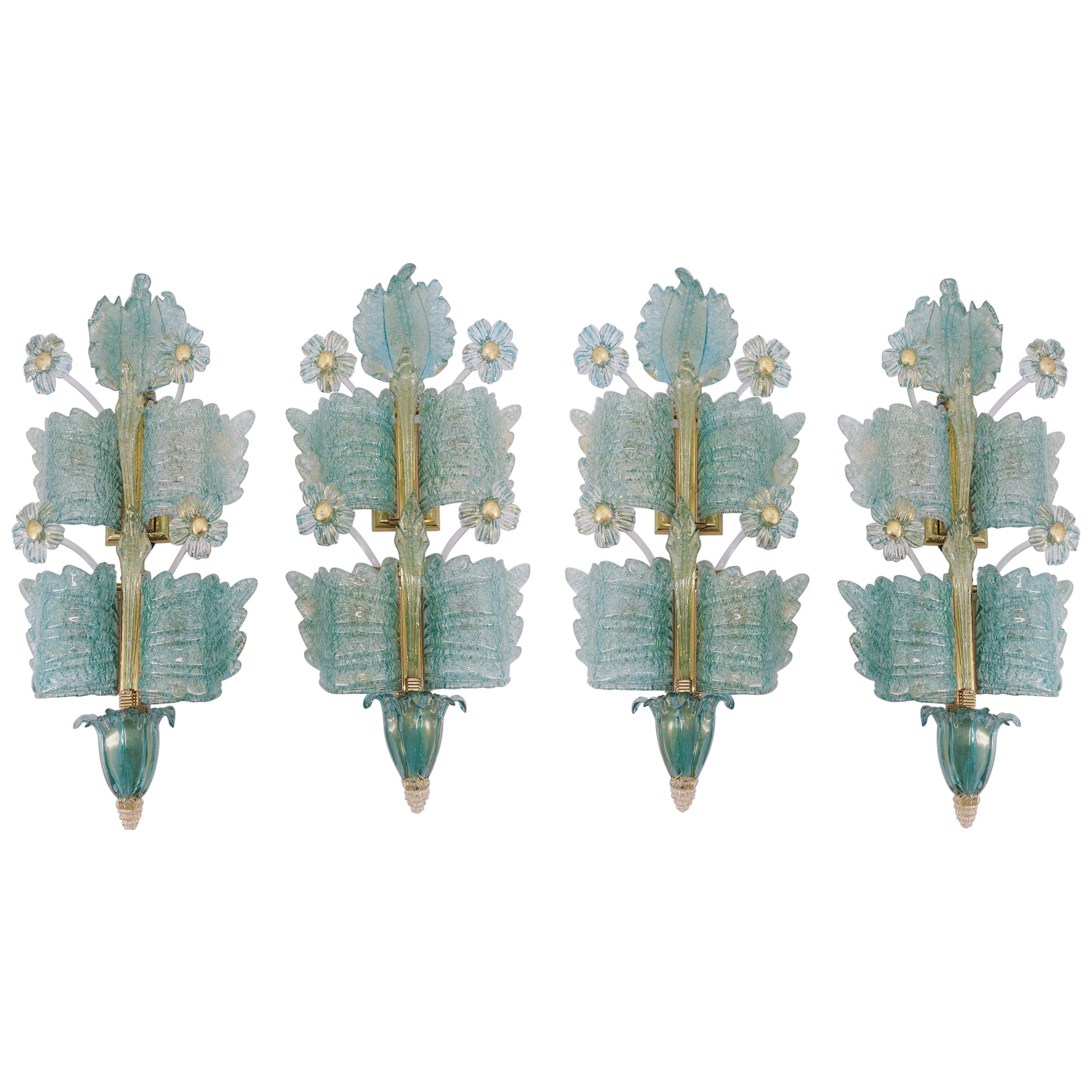 Barovier & Toso Set of 4 Wall Lamps ´Grand Hotel´
