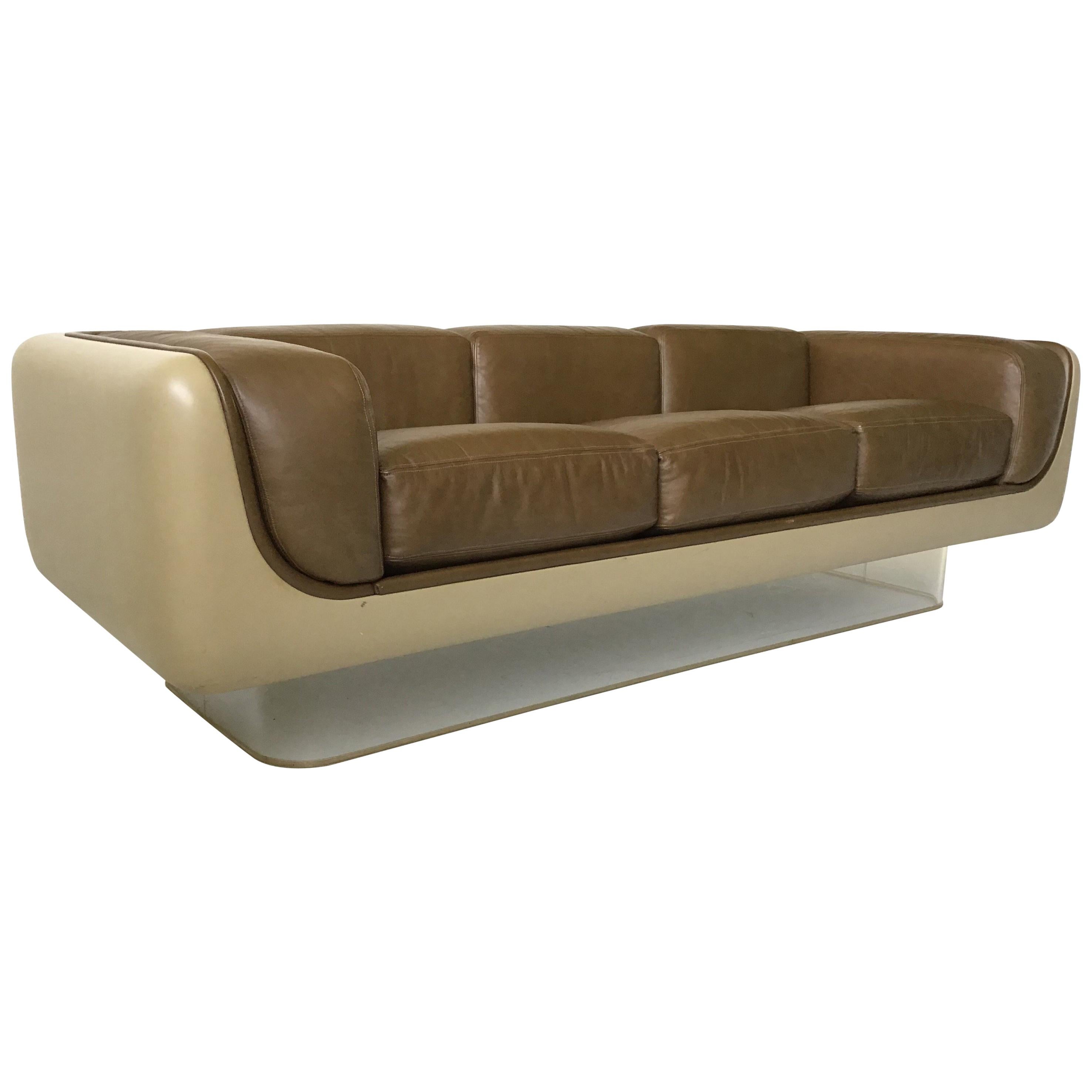 William Andrus Steelcase Leather Sofa For Sale