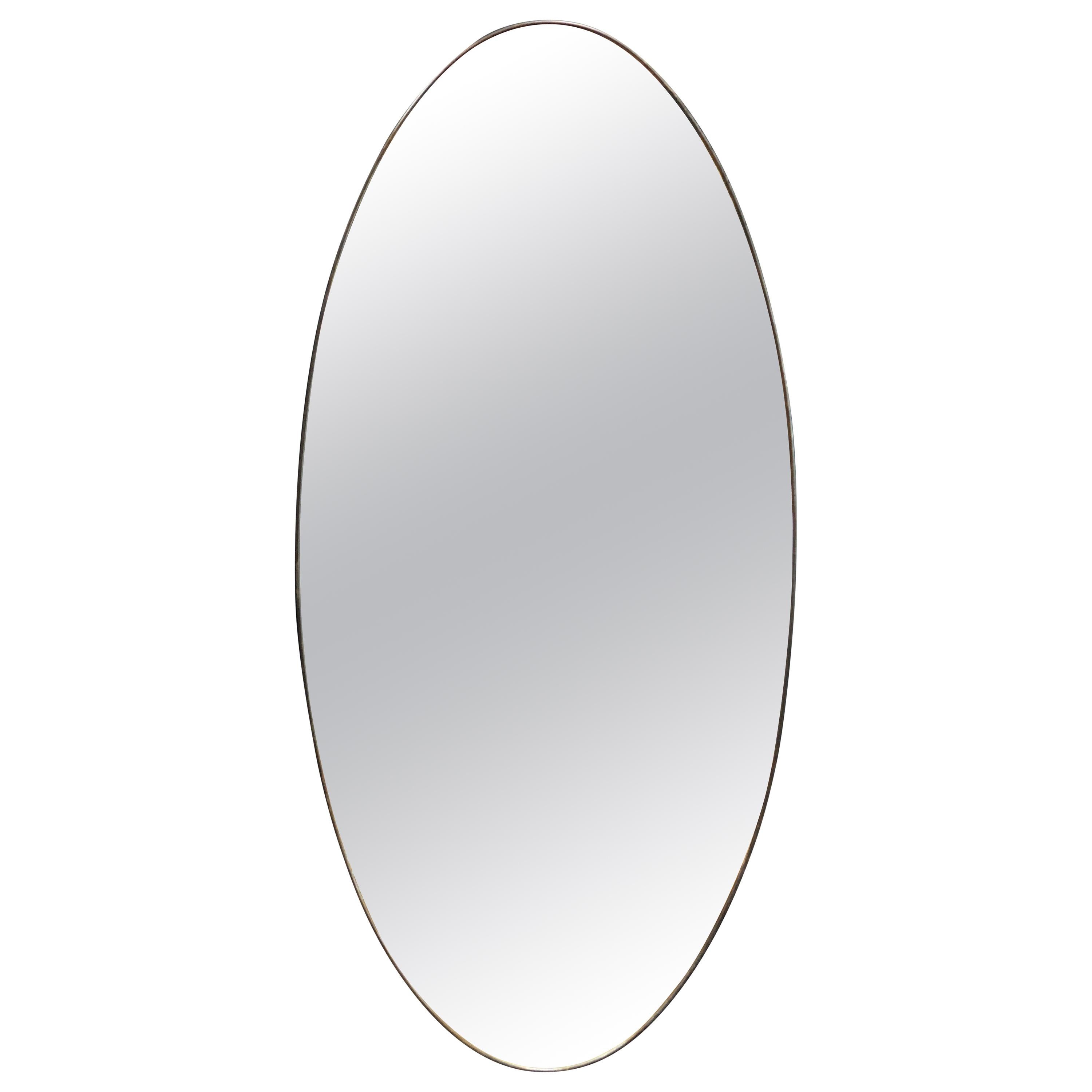 Oversize Oval Wall Mirror, Italy, Late 1960s