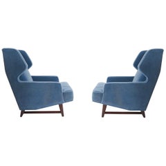Dunbar Wing Back Lounge Chairs, Edward Wormley